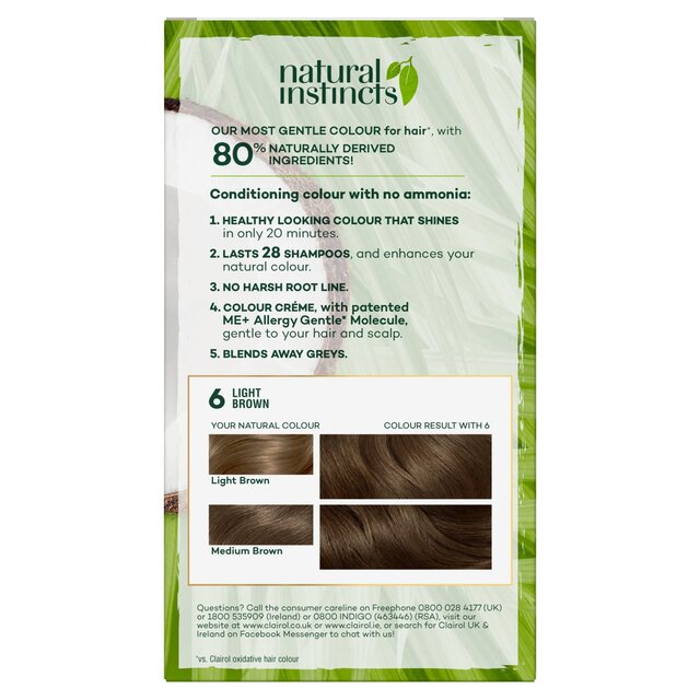 Clairol Natural Instincts Hair Dye 6 Light Brown thumbnail 3
