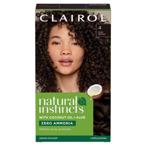 Clairol Natural Instincts Semi Permanent Hair Dye 4 Dark Brown