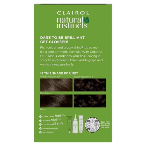 Clairol Natural Instincts Semi Permanent Hair Dye 4 Dark Brown thumbnail 7