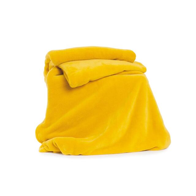 Deyongs Snuggle Touch Fleece Mustard Throw thumbnail 2