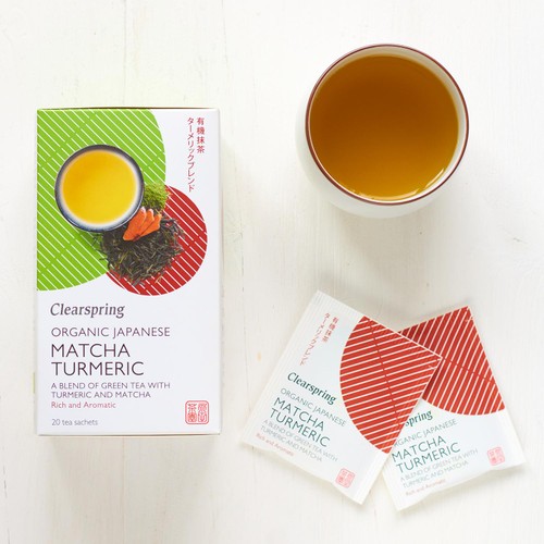 Clearspring Organic Japanese Matcha Turmeric Green Tea Teabags thumbnail 3