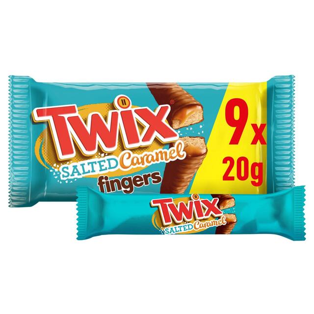 Twix Salted Caramel & Milk Chocolate Fingers Biscuit Snack Bars Multipack