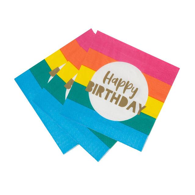 Talking Tables Rainbow Happy Birthday Napkins thumbnail 2