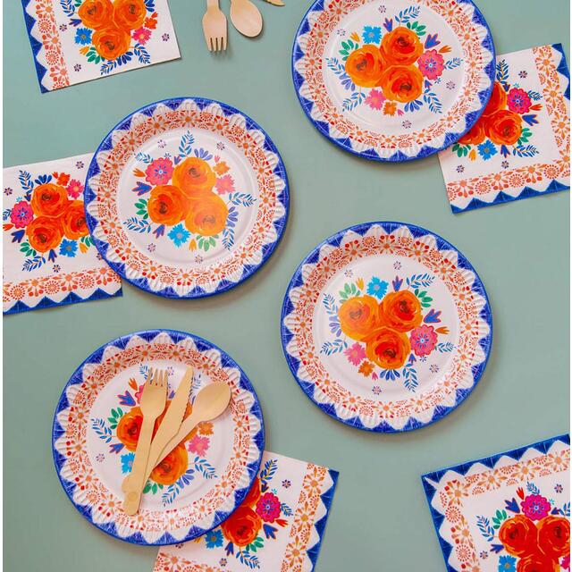 Talking Tables Boho Floral Paper Plates thumbnail 2