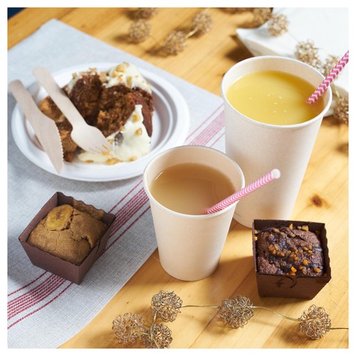 Large Brown Bio Bagasse Cups thumbnail 5