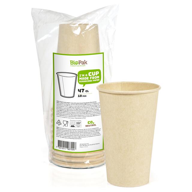 Large Brown Bio Bagasse Cups thumbnail 2