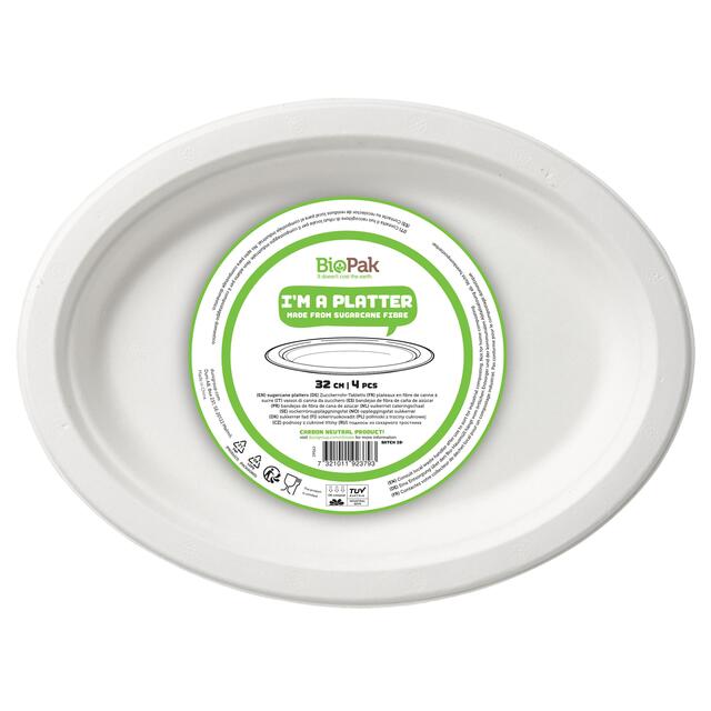 White Microwaveable Buffet Platters