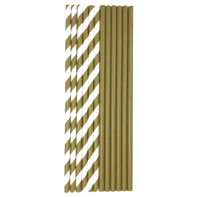 Gold & White Recyclable Bio Straws thumbnail 3