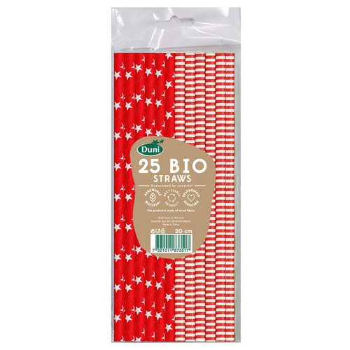 Red & White Recyclable Paper Straws thumbnail 2