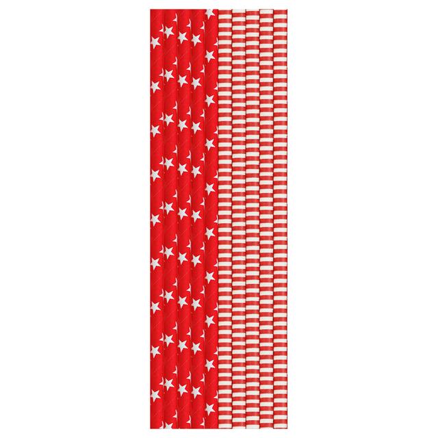 Red & White Recyclable Paper Straws thumbnail 3