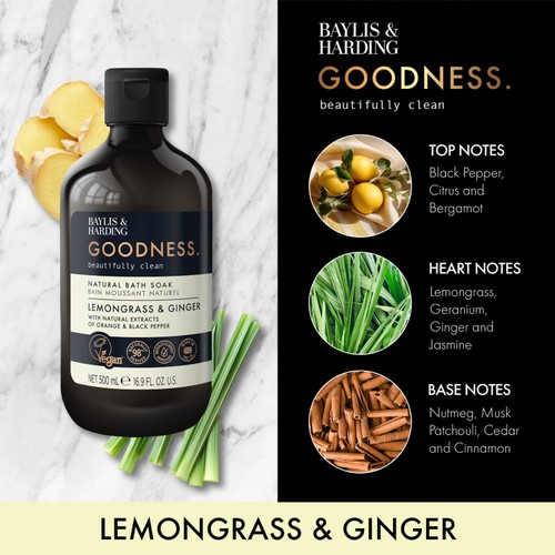 Baylis & Harding Goodness Lemongrass & Ginger Bath Soak thumbnail 2