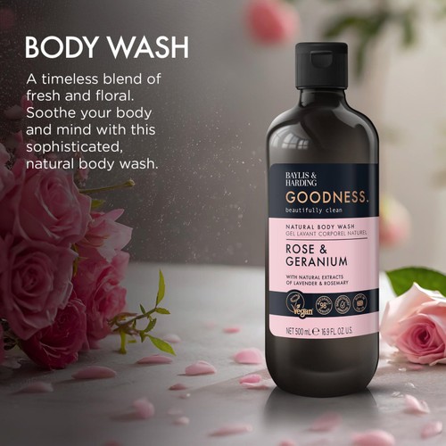 Baylis & Harding Goodness Rose & Geranium Body Wash thumbnail 2