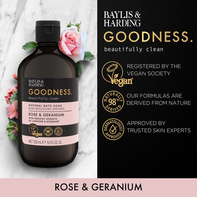 Baylis & Harding Goodness Rose & Geranium Bath Soak thumbnail 2