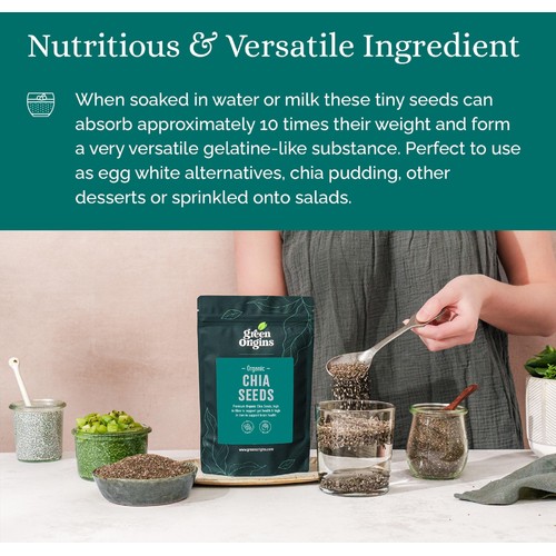 Green Origins Organic Raw Chia Seeds thumbnail 4