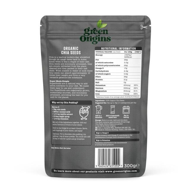 Green Origins Organic Raw Chia Seeds thumbnail 2