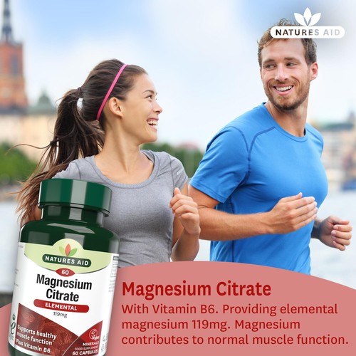 Natures Aid Magnesium Citrate Supplement Capsules 119mg thumbnail 2