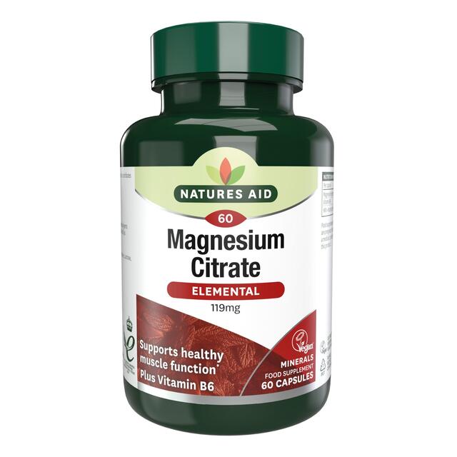 Natures Aid Magnesium Citrate Supplement Capsules 119mg