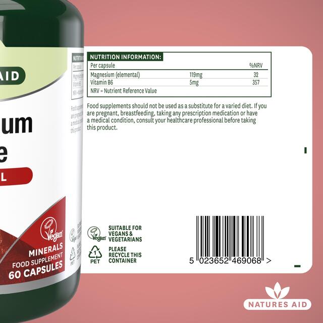 Natures Aid Magnesium Citrate Supplement Capsules 119mg thumbnail 6