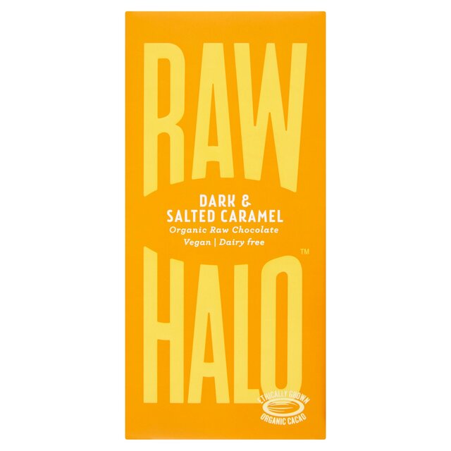 Raw Halo Vegan Dark & Salted Caramel Chocolate Bar thumbnail 2