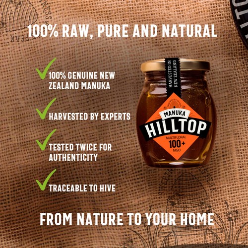 Hilltop Honey Manuka MGO100+ Honey thumbnail 4