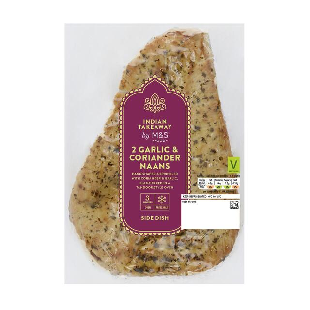 M&S 2 Garlic & Coriander Naans thumbnail 2