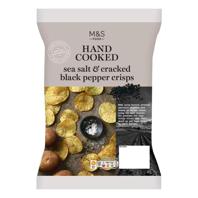 M&S Hand Cooked Sea Salt & Black Pepper Crisps thumbnail 2