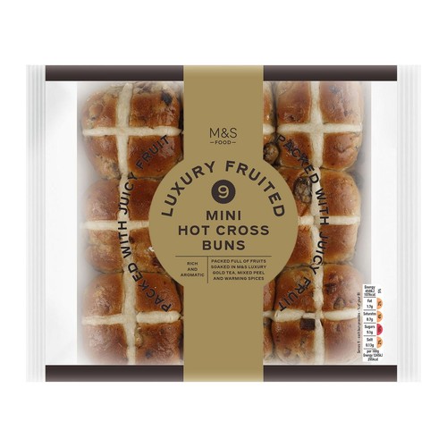 M&S 9 Mini Luxury Fruited Hot Cross Buns thumbnail 3