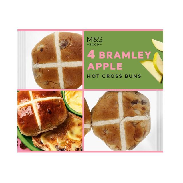 M&S Bramley Apple Hot Cross Buns
