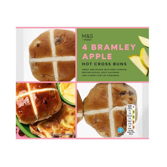 M&S Bramley Apple Hot Cross Buns thumbnail 2