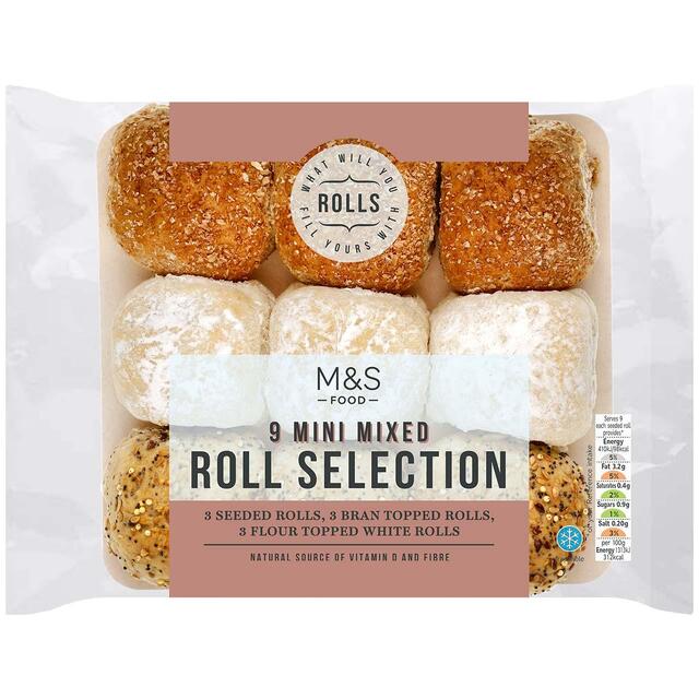 M&S 9 Mini Mixed Roll Selection
