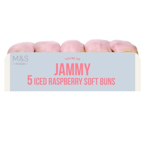 M&S Iced Raspberry Soft Buns