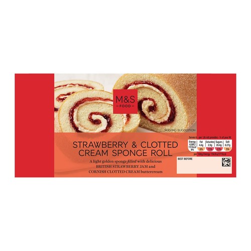 M&S Strawberry Jam & Clotted Cream Sponge Roll thumbnail 2