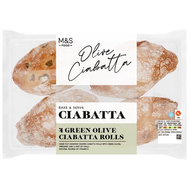 M&S Green Olive Ciabatta Rolls