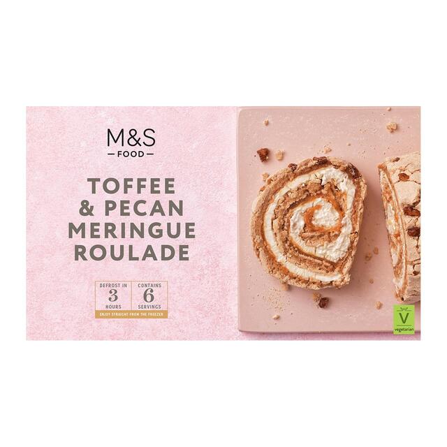 M&S Toffee & Pecan Meringue Roulade Frozen