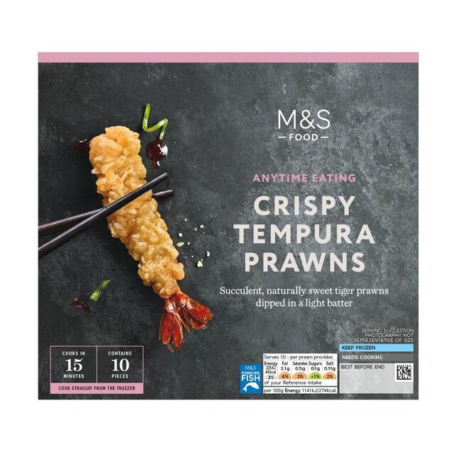 M&S 10 Tempura Tiger Prawns Frozen thumbnail 2