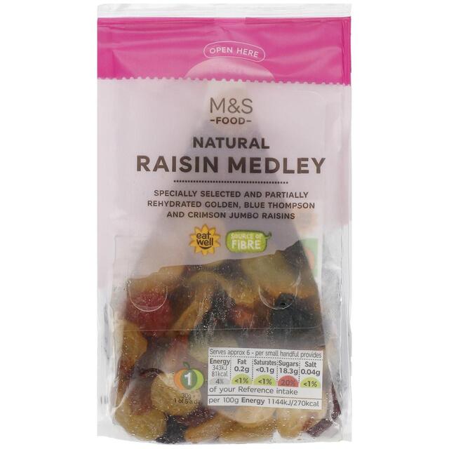 M&S Natural Soft Jumbo Raisin Medley