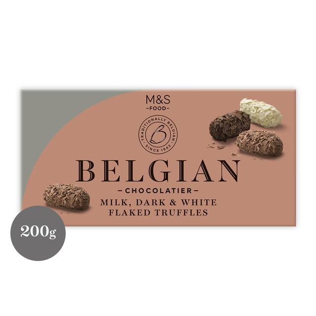 M&S Belgian Milk, Dark & White Chocolate Truffles