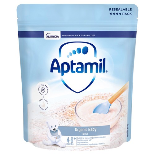 Aptamil Organic Baby Rice Cereal, 4 mths+