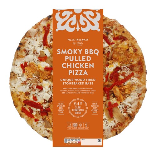 M&S Smoky BBQ Pulled Chicken Woodfired & Stonebaked Pizza thumbnail 2