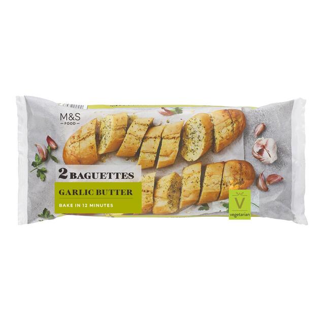 M&S 2 Garlic Baguettes