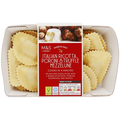 M&S Made In Italy Ricotta, Porcini & Truffle Mezzelune
