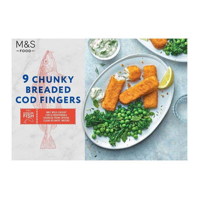M&S 9 Chunky Cod Fish Fingers Frozen
