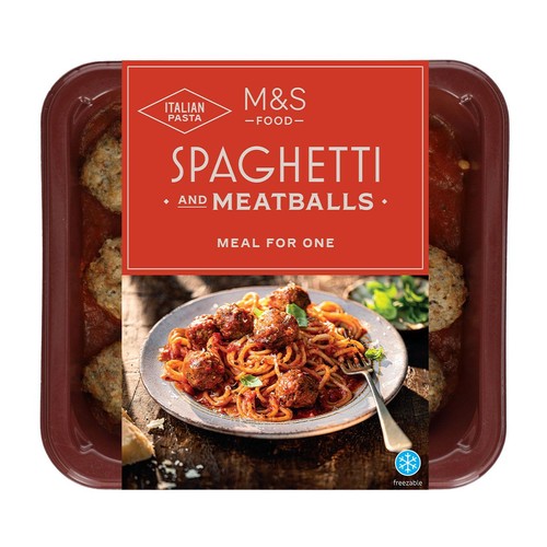 M&S Spaghetti & Meatballs in a Tomato Sauce Serves 1
