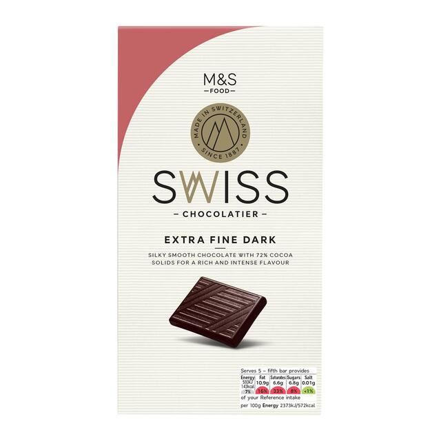 M&S Extra Fine 72% Cocoa Dark Chocolate thumbnail 2