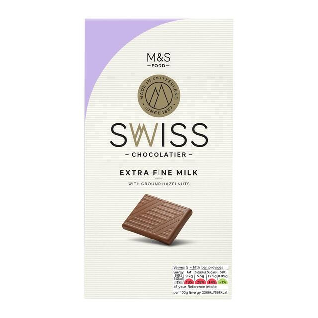M&S Swiss Extra Fine Milk Chocolate with Ground Hazelnuts thumbnail 2