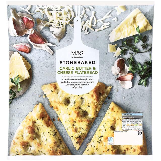 M&S Stonebaked Garlic & Cheese Flatbread Frozen