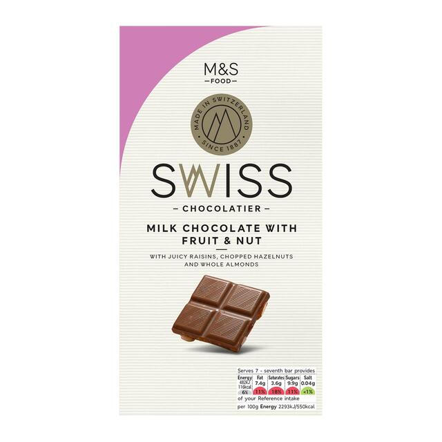 M&S Swiss Extra Fine Milk Chocolate with Fruit & Nut thumbnail 2