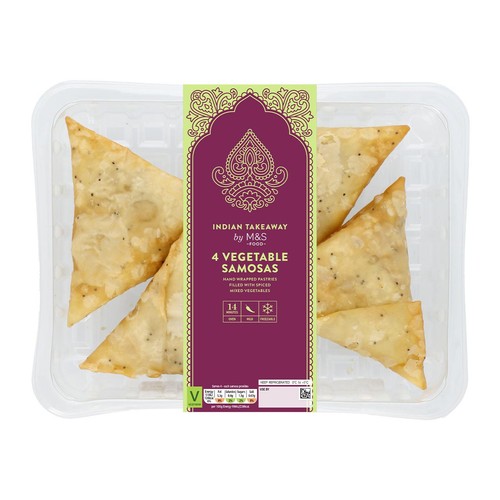 M&S 4 Hand Wrapped Vegetable Samosas thumbnail 2