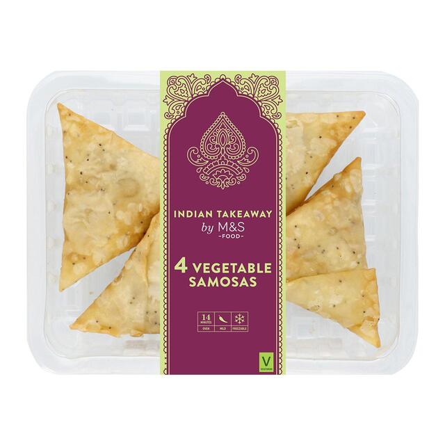 M&S 4 Hand Wrapped Vegetable Samosas