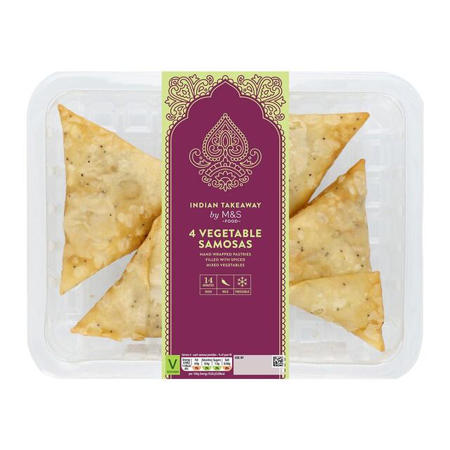 M&S 4 Hand Wrapped Vegetable Samosas thumbnail 2